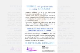 Samen om zegen bidden op woensdag 13 maart