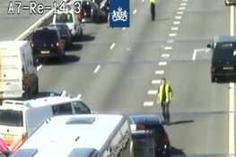 Flinke file op A7 richting Hoorn na ongeluk met meerdere auto&#39;s