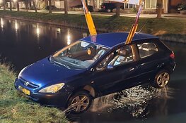 Auto belandt te water in Hoorn