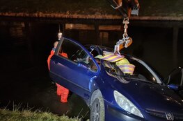 Auto belandt te water in Hoorn