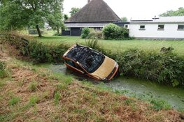 Auto te water gereden na rammen van hek in Wijdenes