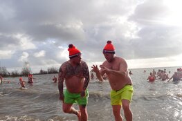 Bikkels wagen zich weer aan nieuwjaarsduik in Julianapark