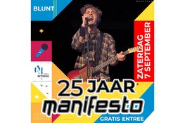 Zaterdag 7 september gratis festival 25-jarig bestaan Manifesto Hoorn