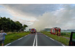 N506 afgesloten na flinke bermbrand