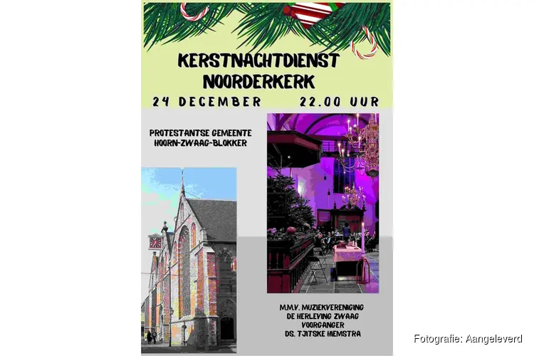 Kerstnachtdienst in de Noorderkerk op 24 december